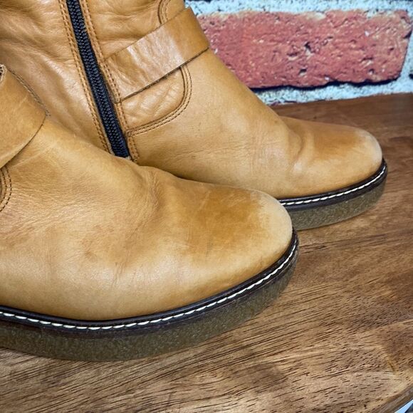 The Flexx Tan Aged Leather Moto Boots Size EU 37 - US 6 - Picture 4 of 8